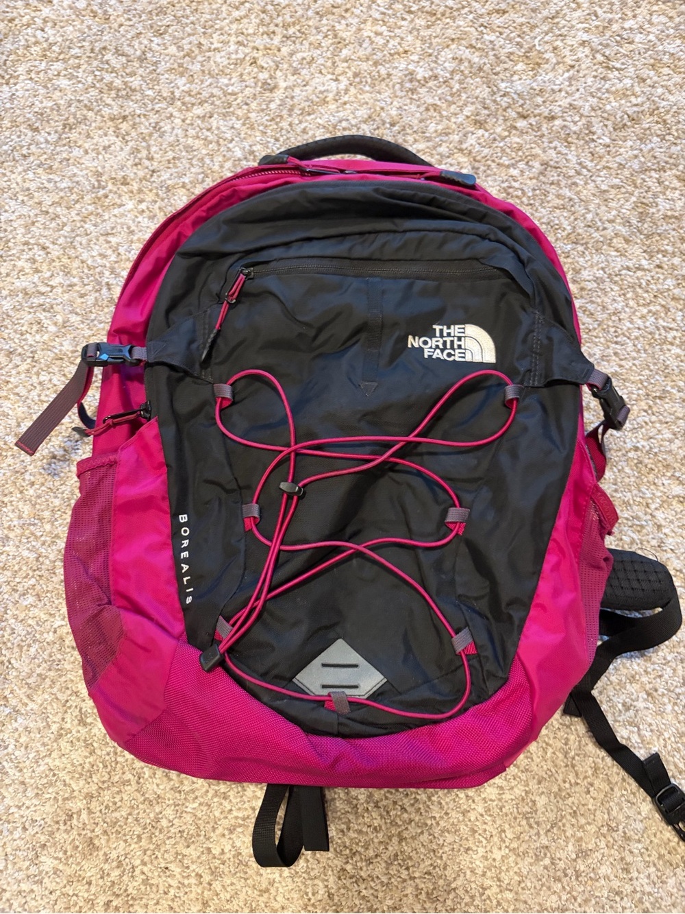 The North Face Backpack in Black & Fuchsia Pink